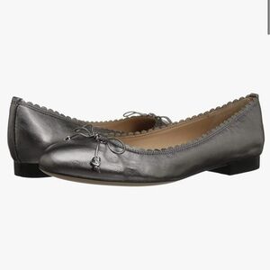 Lauren Ralph Lauren Glennie Leather Ballet Flats Gray Size 10